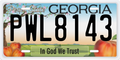 GA license plate PWL8143