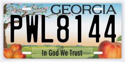 GA license plate PWL8144