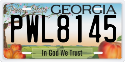 GA license plate PWL8145