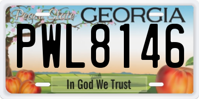 GA license plate PWL8146