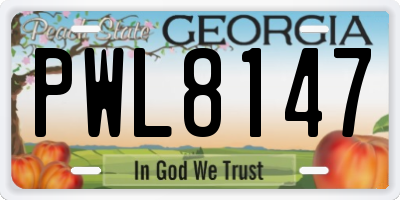 GA license plate PWL8147
