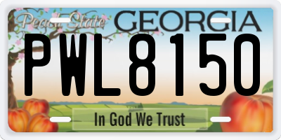 GA license plate PWL8150