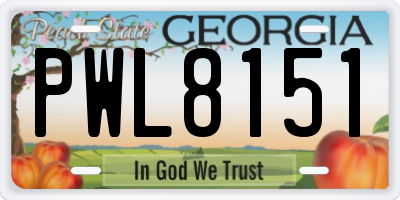 GA license plate PWL8151