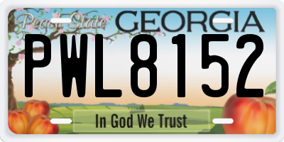 GA license plate PWL8152
