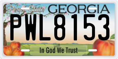 GA license plate PWL8153