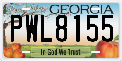GA license plate PWL8155
