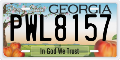 GA license plate PWL8157