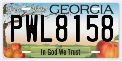 GA license plate PWL8158