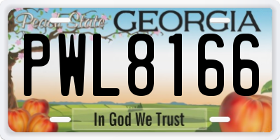 GA license plate PWL8166