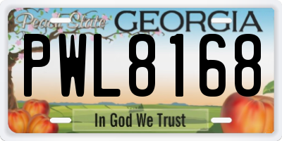 GA license plate PWL8168