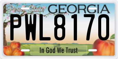 GA license plate PWL8170