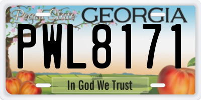 GA license plate PWL8171
