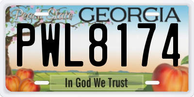 GA license plate PWL8174