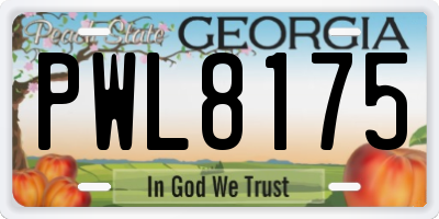 GA license plate PWL8175