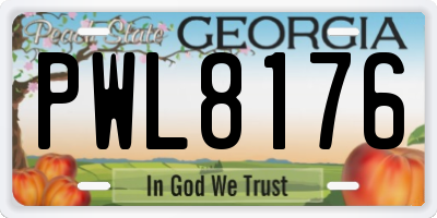 GA license plate PWL8176