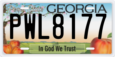 GA license plate PWL8177
