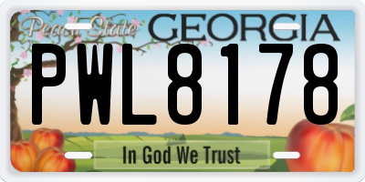 GA license plate PWL8178