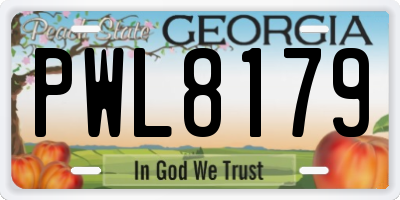 GA license plate PWL8179