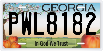 GA license plate PWL8182