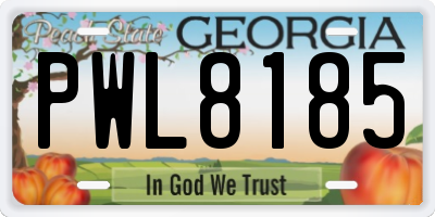 GA license plate PWL8185