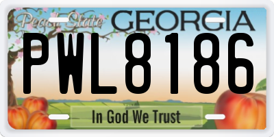 GA license plate PWL8186