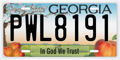 GA license plate PWL8191
