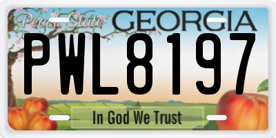 GA license plate PWL8197