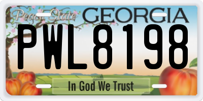GA license plate PWL8198