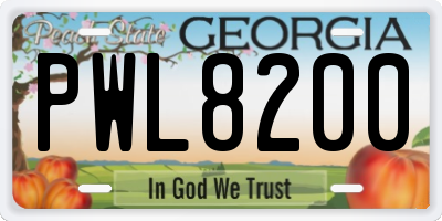 GA license plate PWL8200
