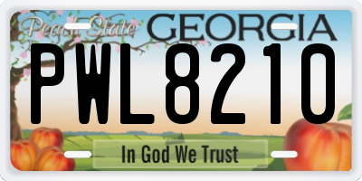 GA license plate PWL8210