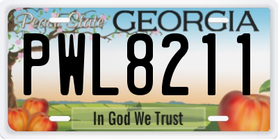 GA license plate PWL8211
