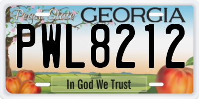 GA license plate PWL8212