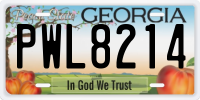 GA license plate PWL8214