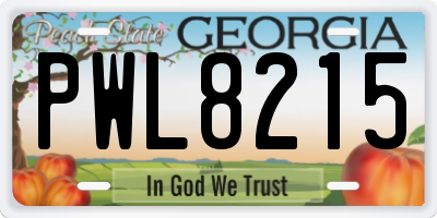 GA license plate PWL8215