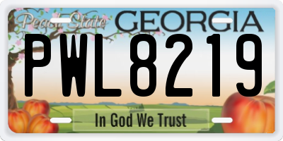 GA license plate PWL8219