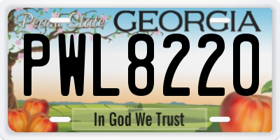 GA license plate PWL8220