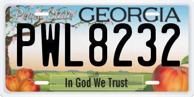 GA license plate PWL8232