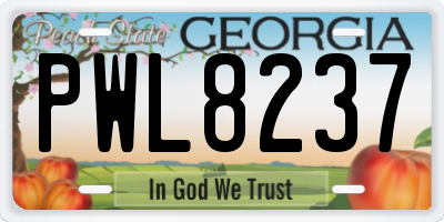 GA license plate PWL8237