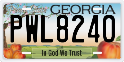 GA license plate PWL8240
