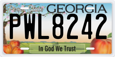GA license plate PWL8242