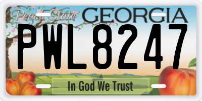 GA license plate PWL8247