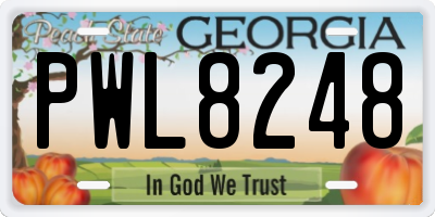 GA license plate PWL8248