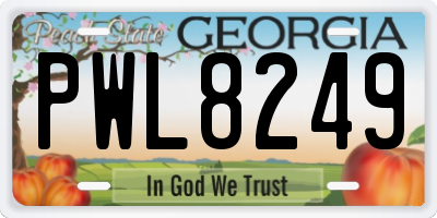 GA license plate PWL8249