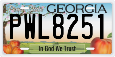 GA license plate PWL8251