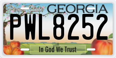 GA license plate PWL8252