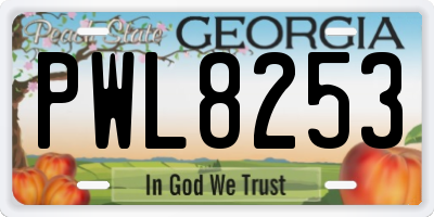 GA license plate PWL8253