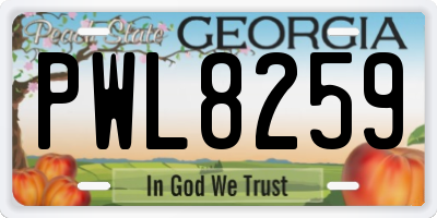 GA license plate PWL8259