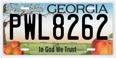 GA license plate PWL8262