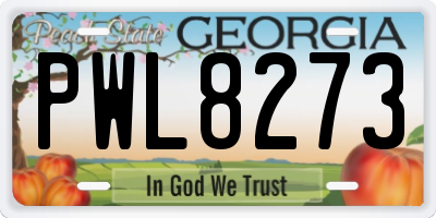 GA license plate PWL8273