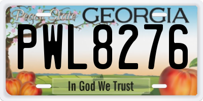 GA license plate PWL8276